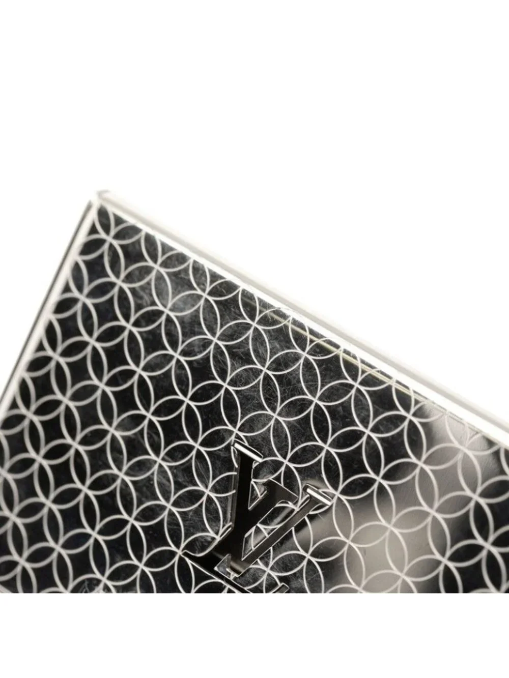 Louis Vuitton Card Holder Chien Zelise Case Business Silver Metal